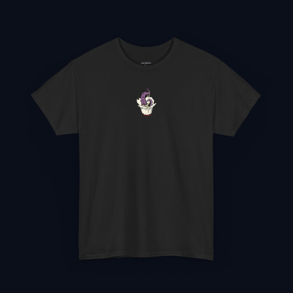 tentacle takeout printed t-shirt — nostalgic minimalist streetwear tee