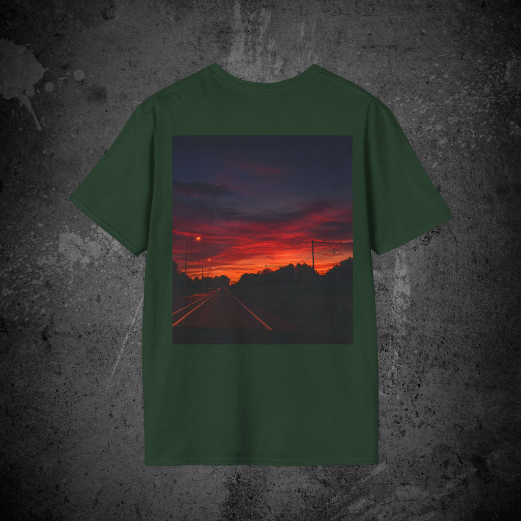the long way home back print t-shirt — nostalgic minimalist streetwear