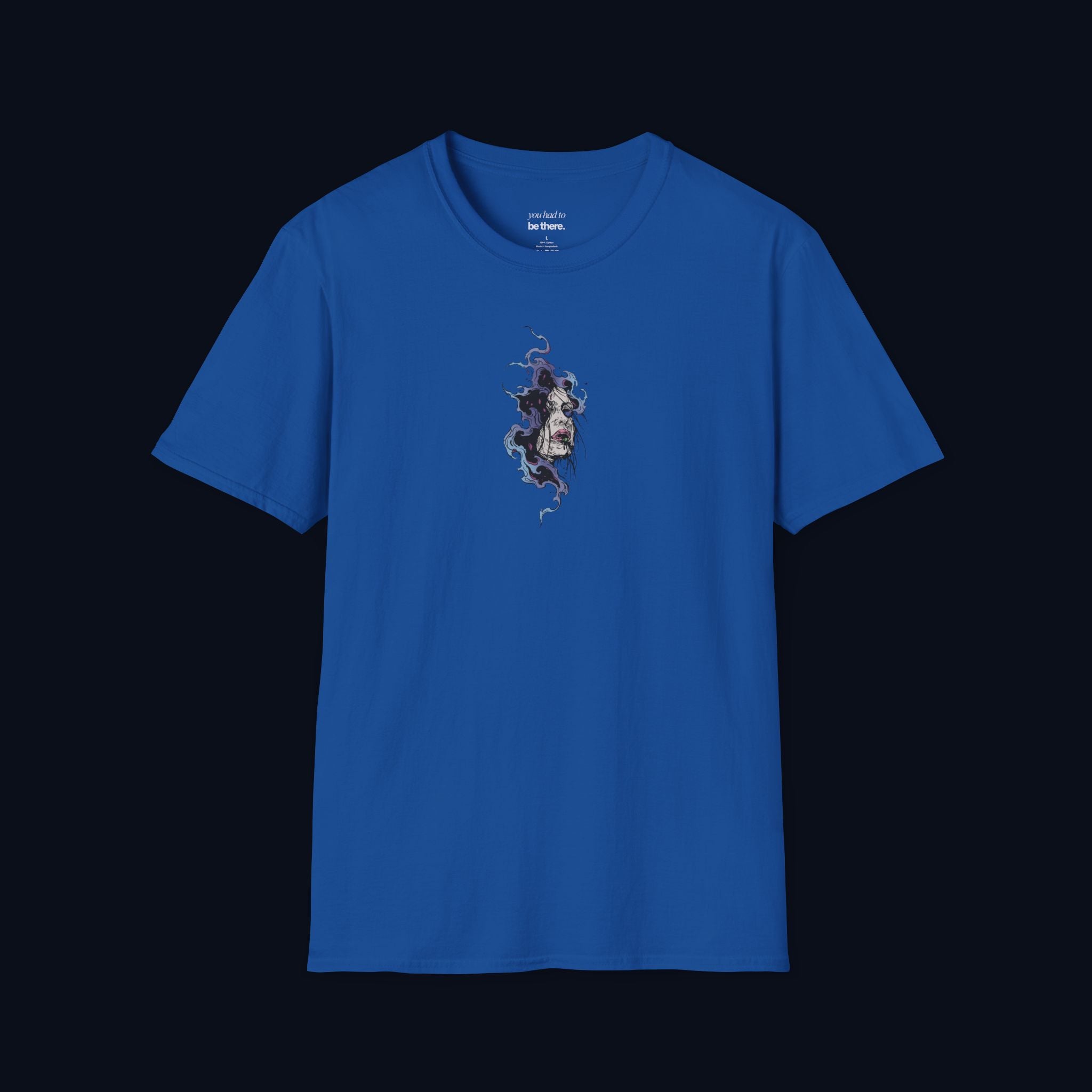 haunted portrait printed t-shirt — nostalgic minimalist streetwear tee