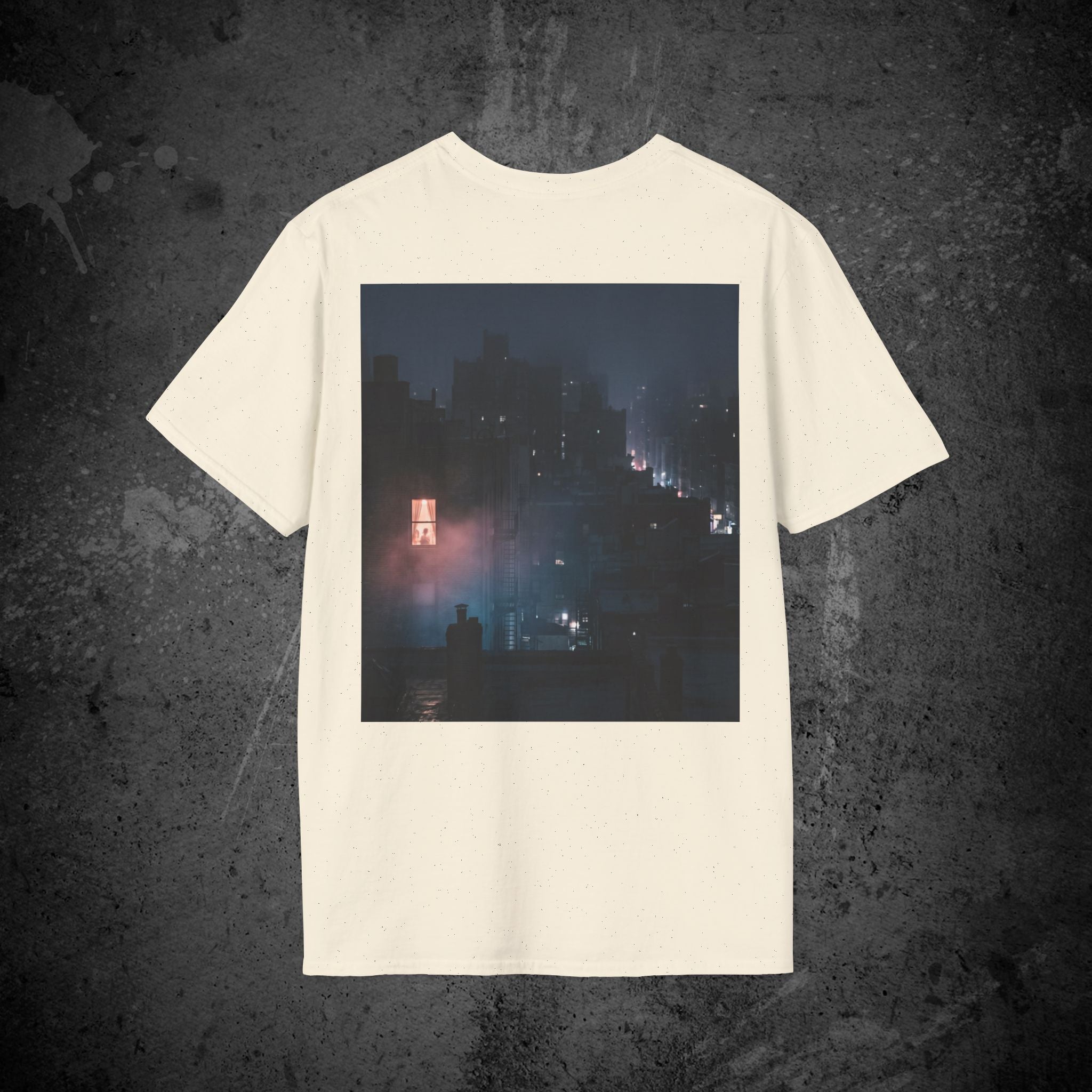window light back print t-shirt — nostalgic minimalist streetwear tee