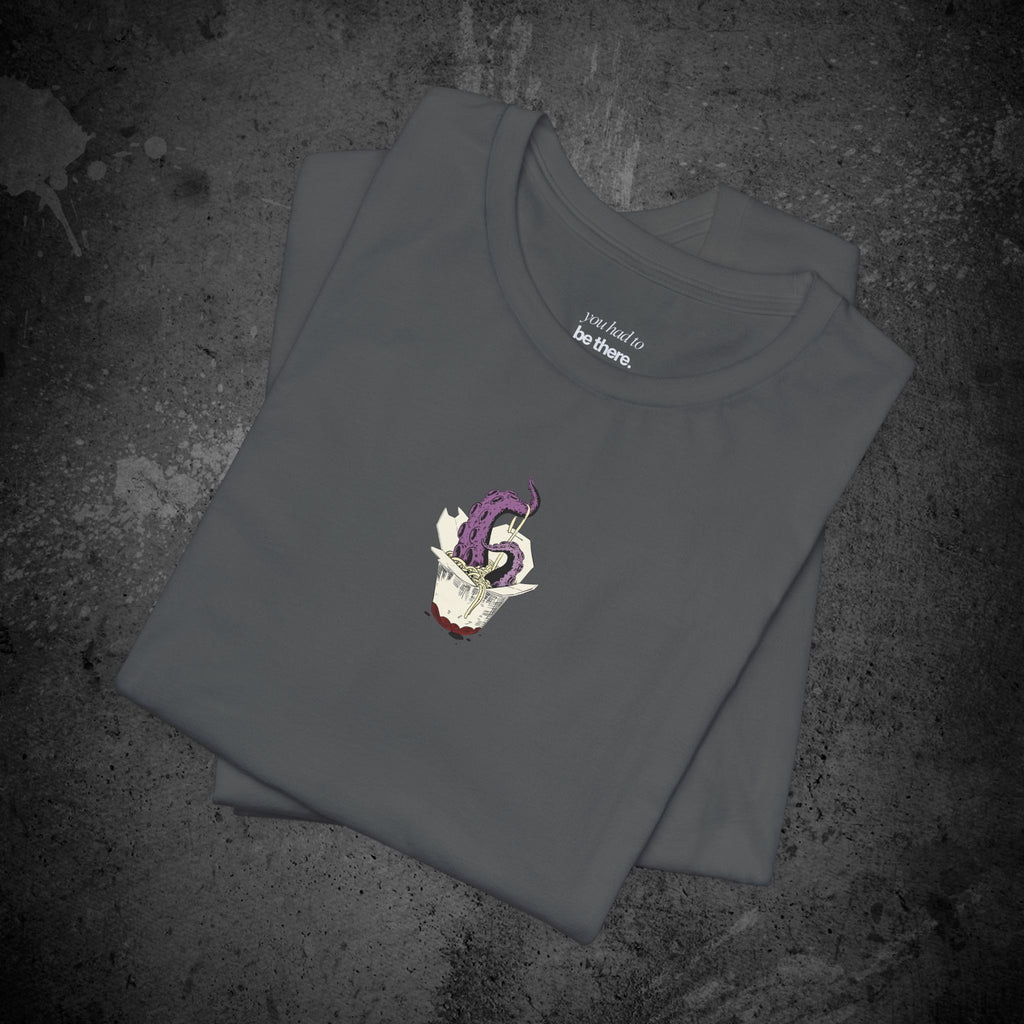 tentacle takeout printed t-shirt — nostalgic minimalist streetwear tee