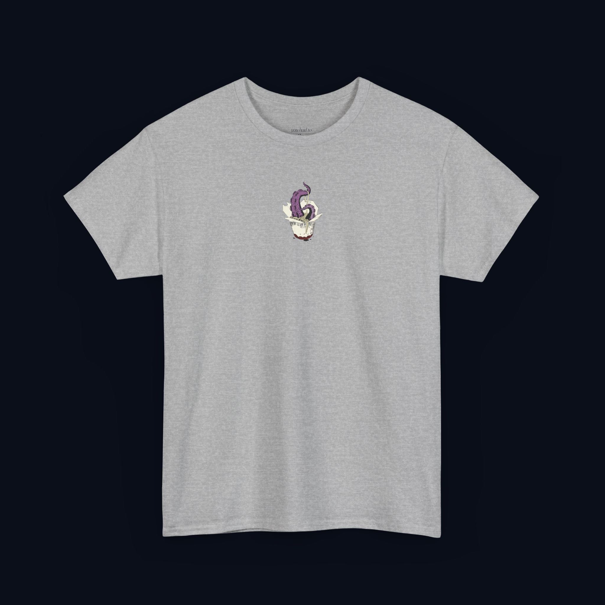 tentacle takeout printed t-shirt — nostalgic minimalist streetwear tee