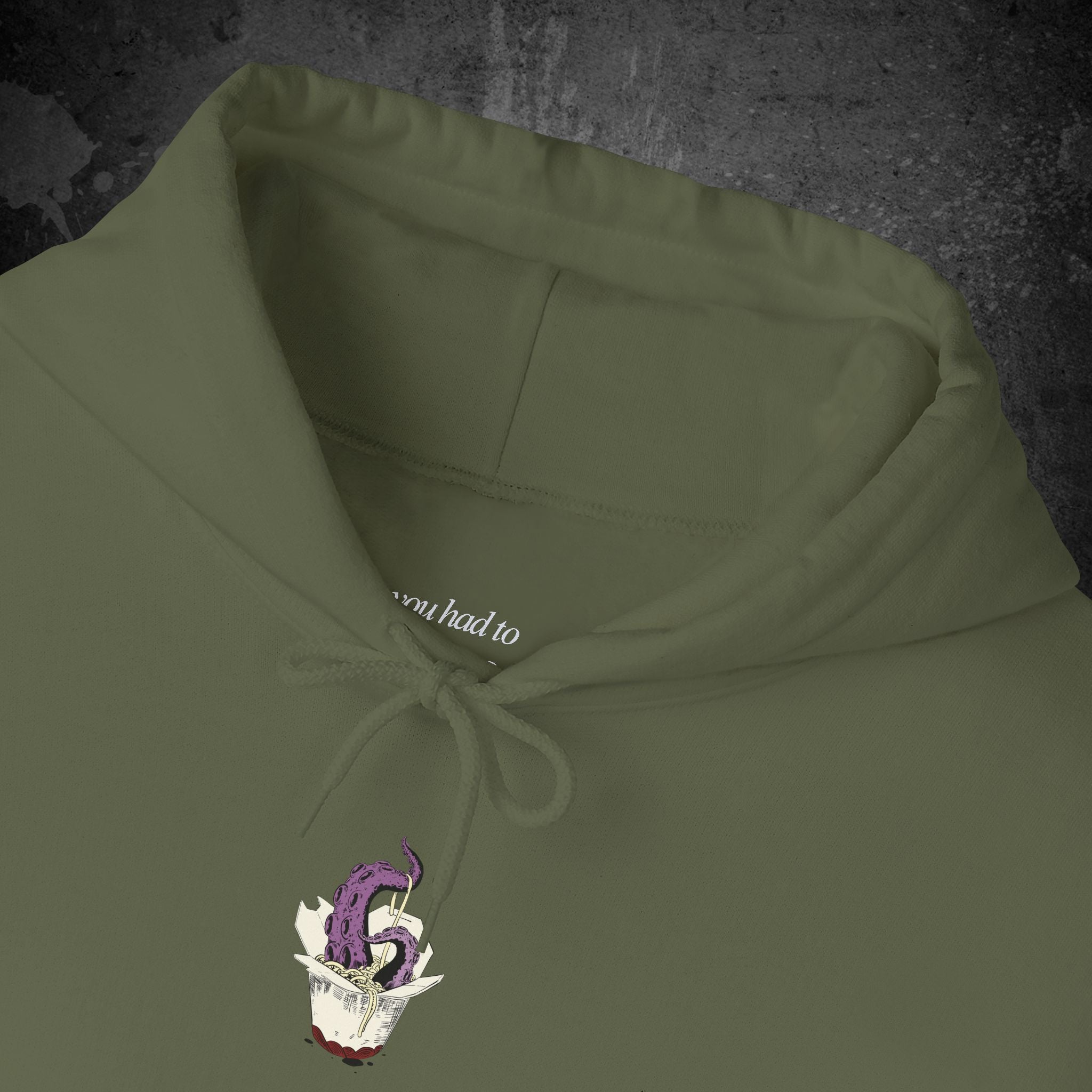 tentacle takeout printed hoodie — nostalgic minimalist streetwear