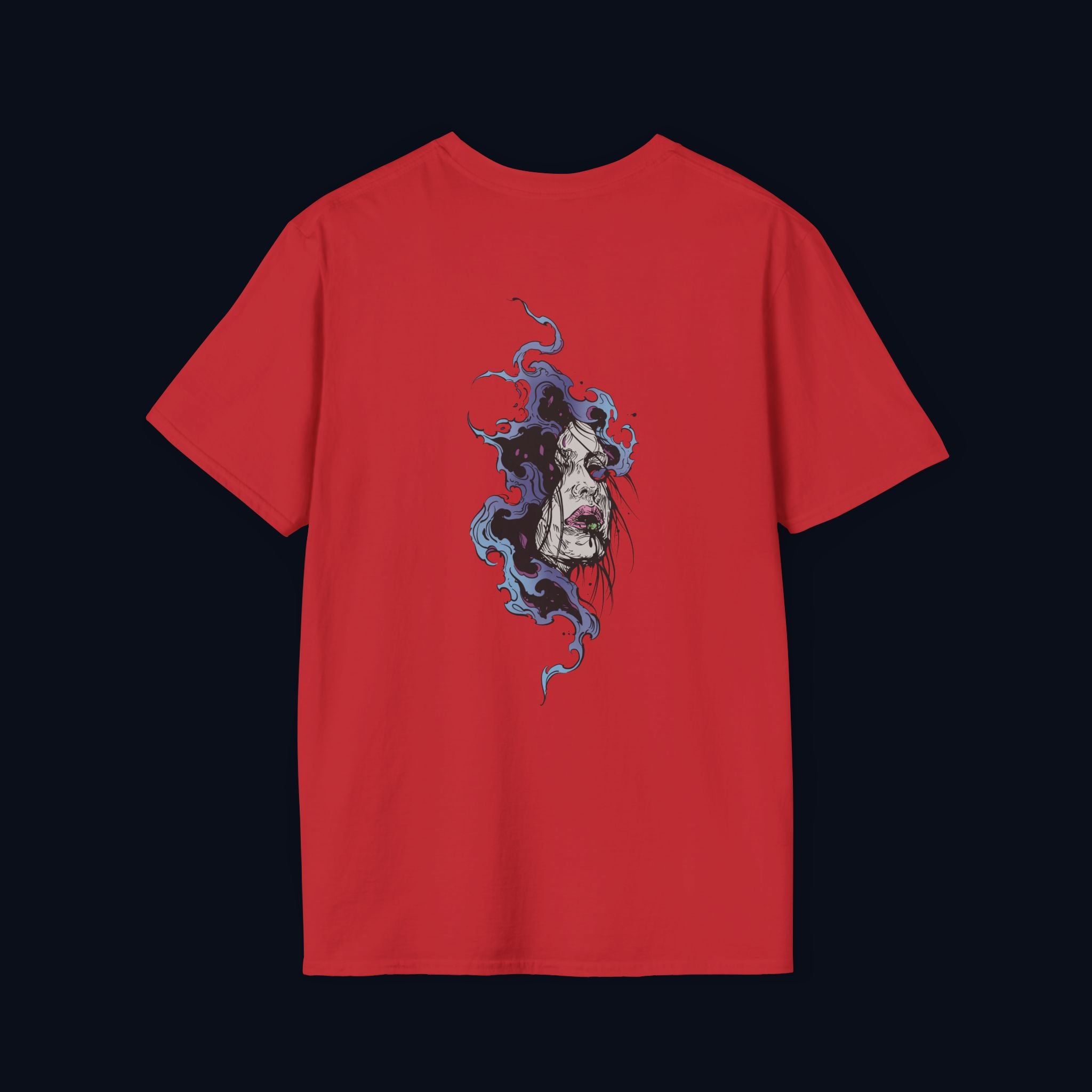 haunted portrait back print t-shirt — nostalgic streetwear inspired by memories