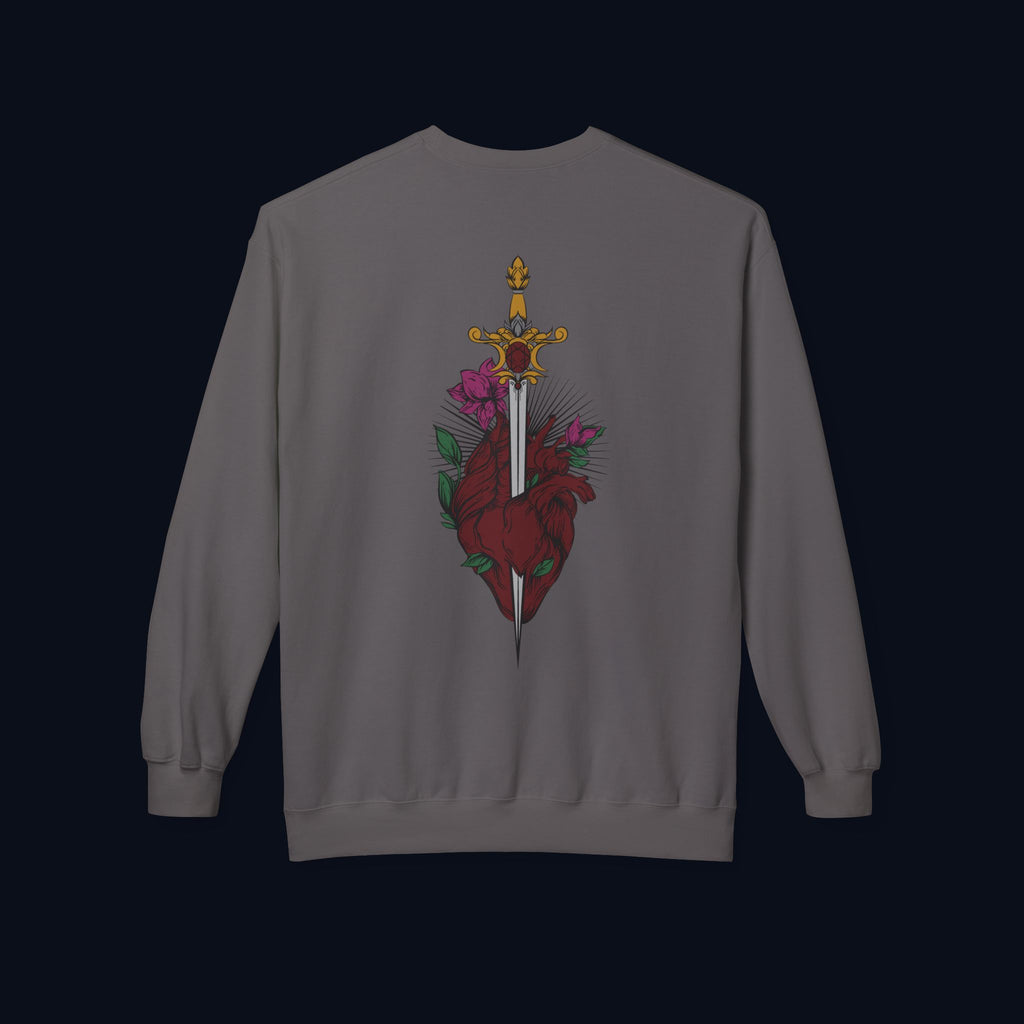 last goodbye back print crewneck sweatshirt — nostalgic minimalist streetwear