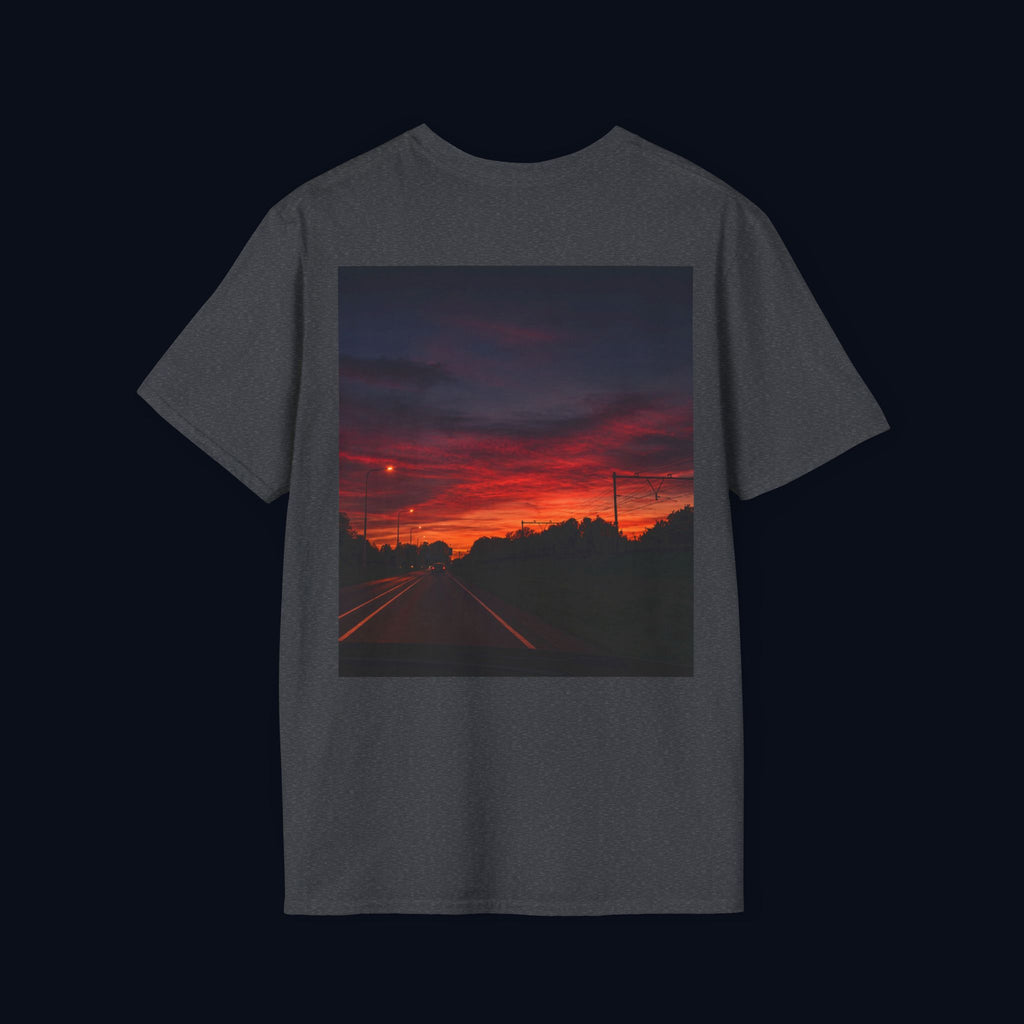 the long way home back print t-shirt — nostalgic minimalist streetwear