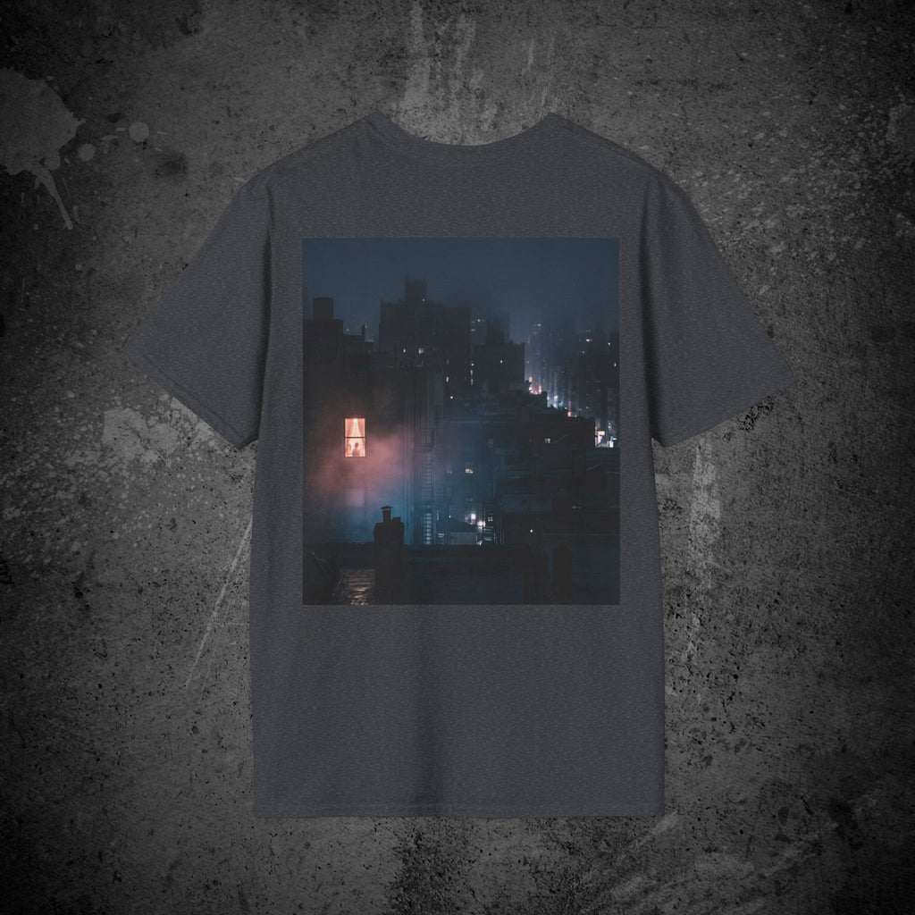 window light back print t-shirt — nostalgic minimalist streetwear tee