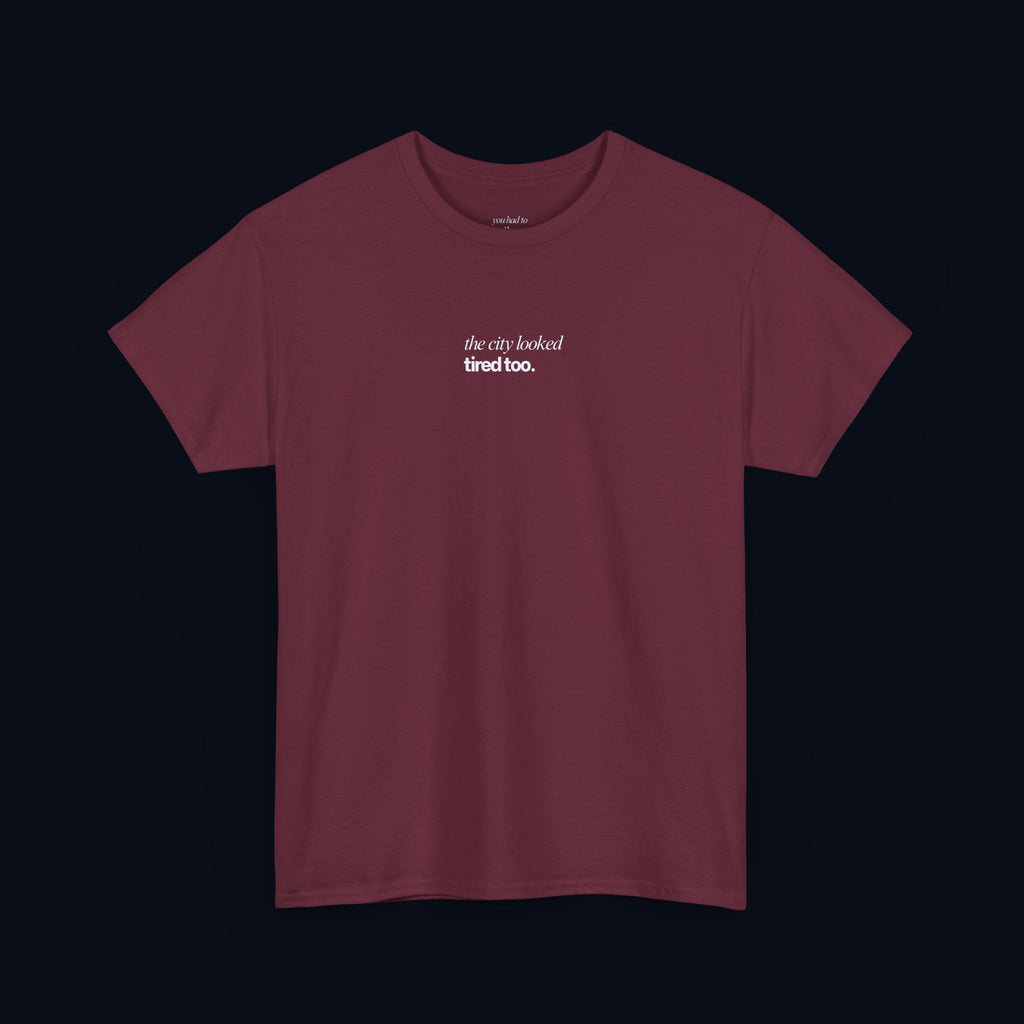 the city looked tired too printed t-shirt — nostalgic minimalist streetwear