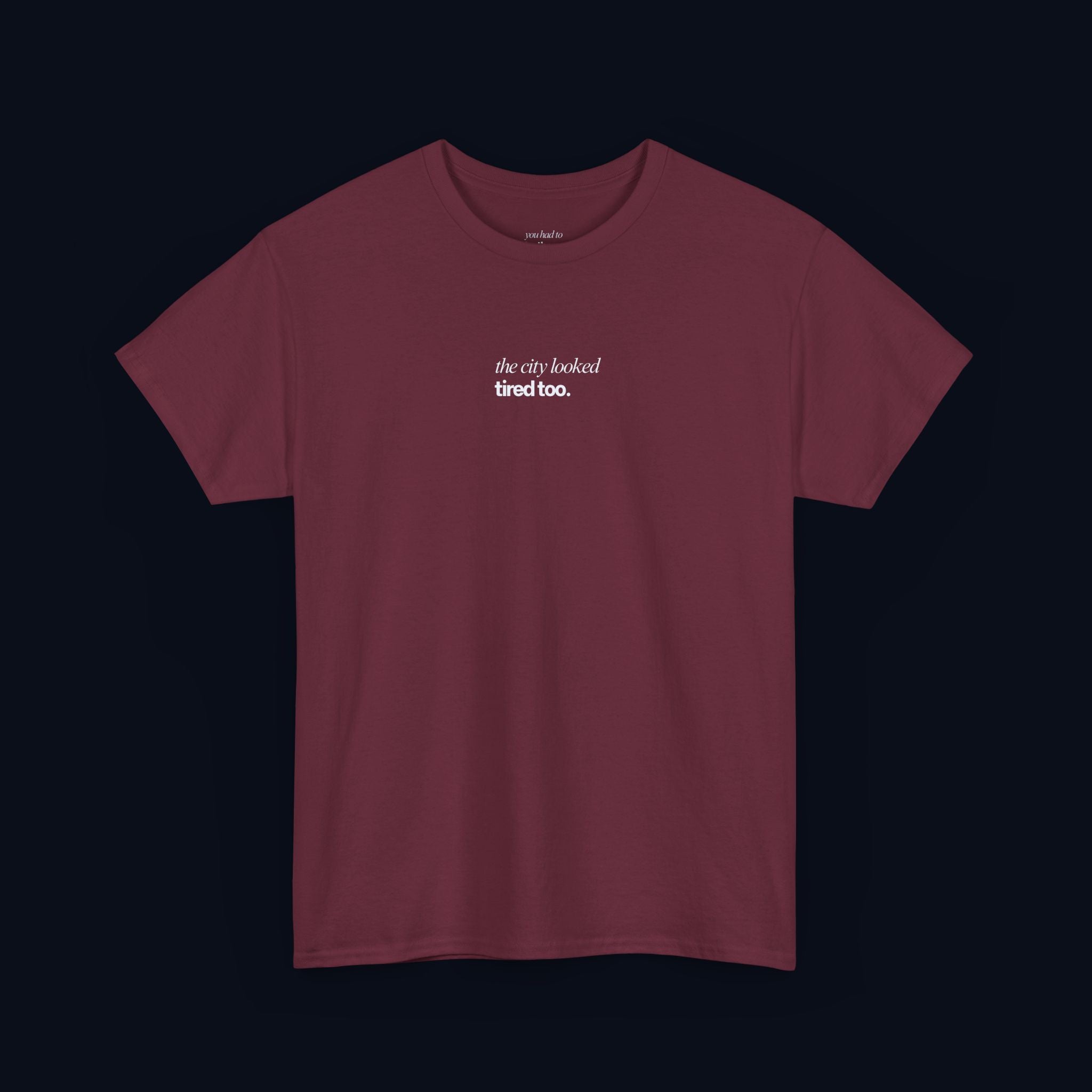 the city looked tired too printed t-shirt — nostalgic minimalist streetwear