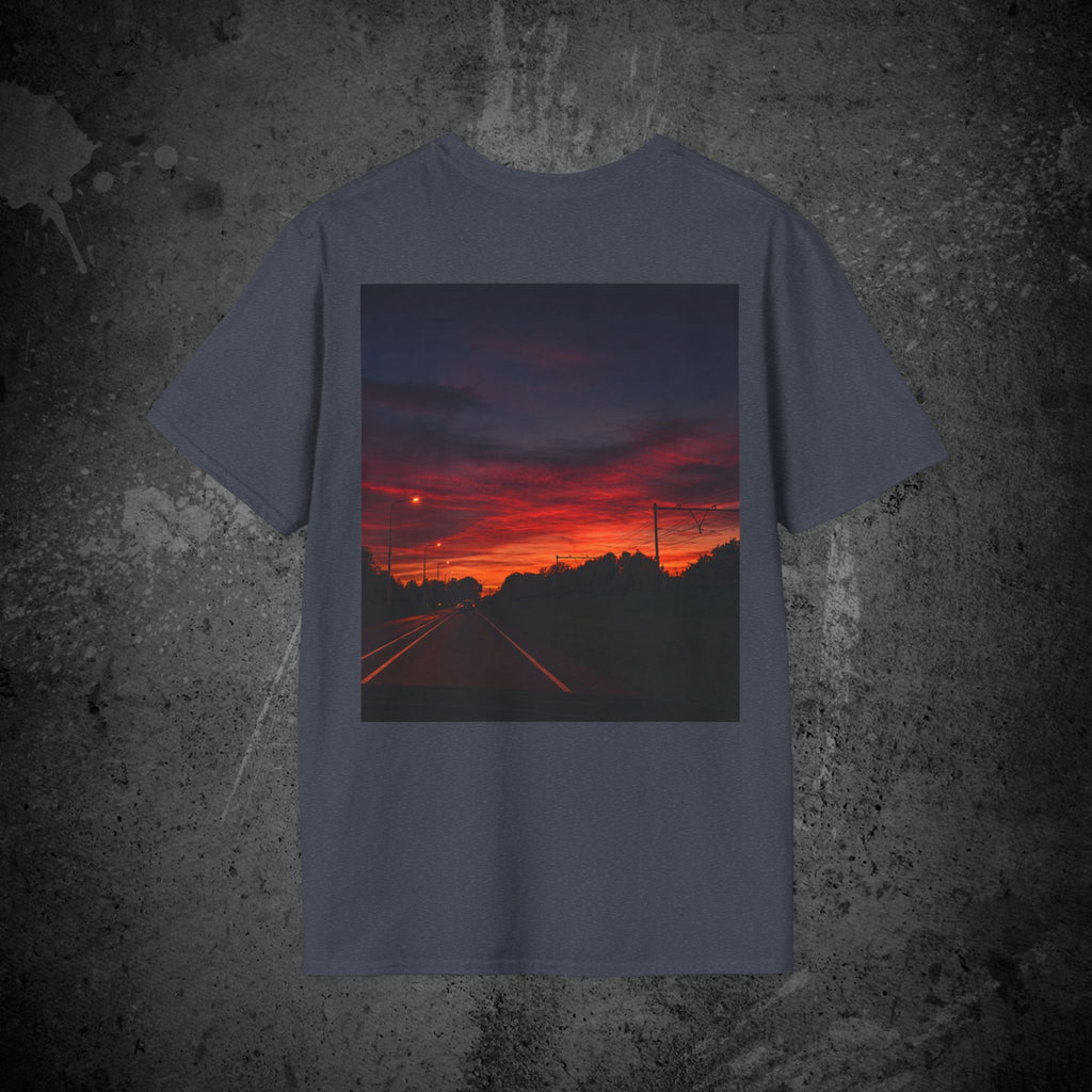 the long way home back print t-shirt — nostalgic minimalist streetwear