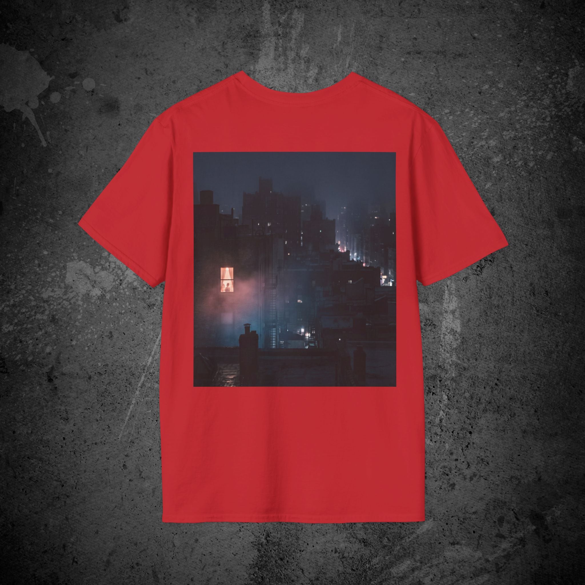 window light back print t-shirt — nostalgic minimalist streetwear tee