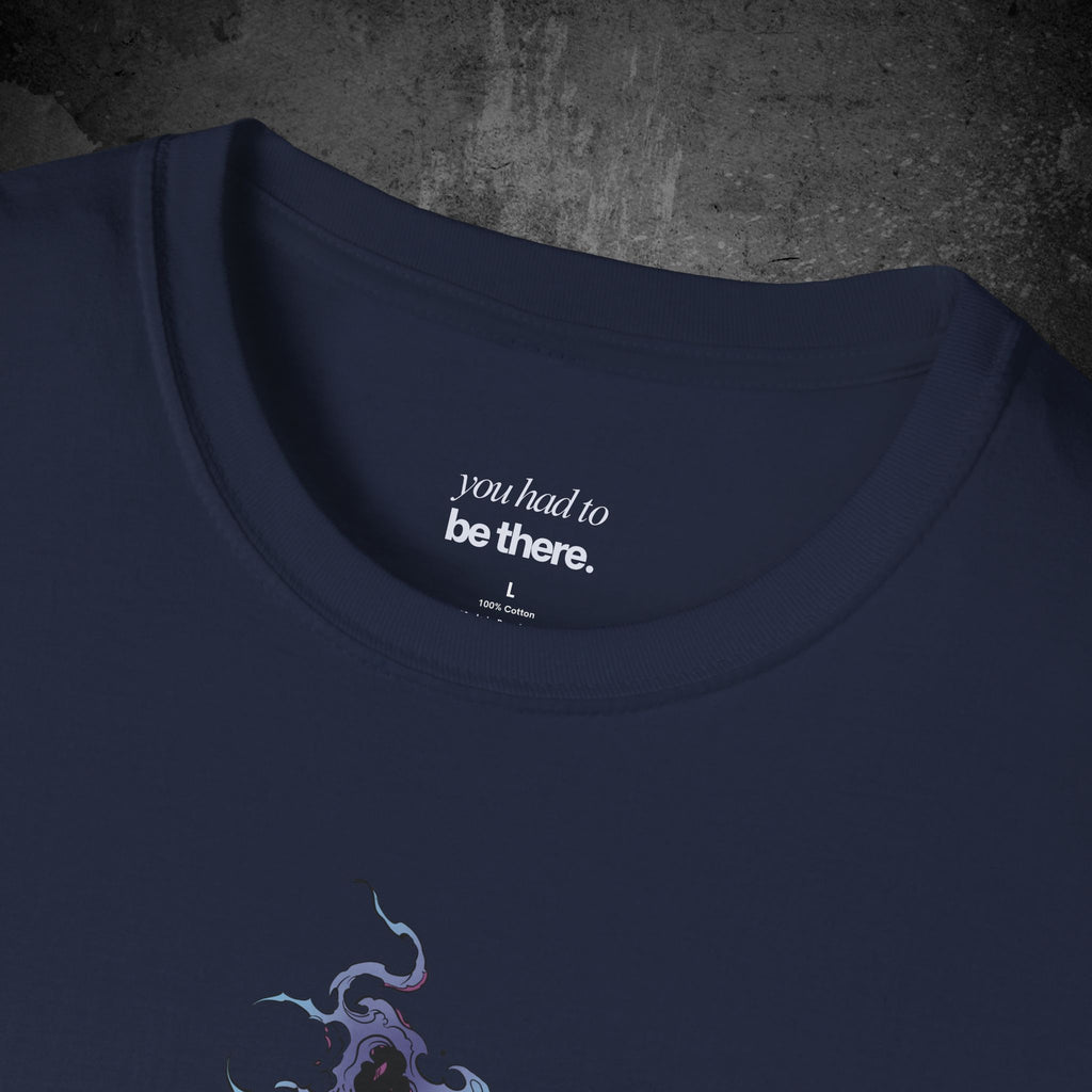 haunted portrait printed t-shirt — nostalgic minimalist streetwear tee