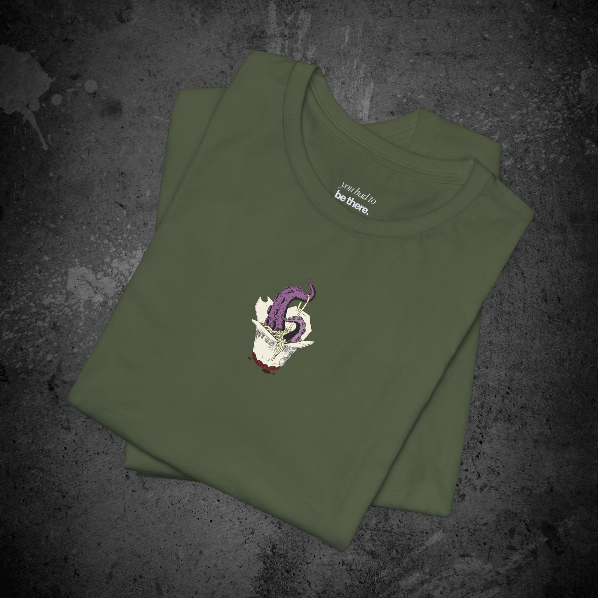 tentacle takeout printed t-shirt — nostalgic minimalist streetwear tee