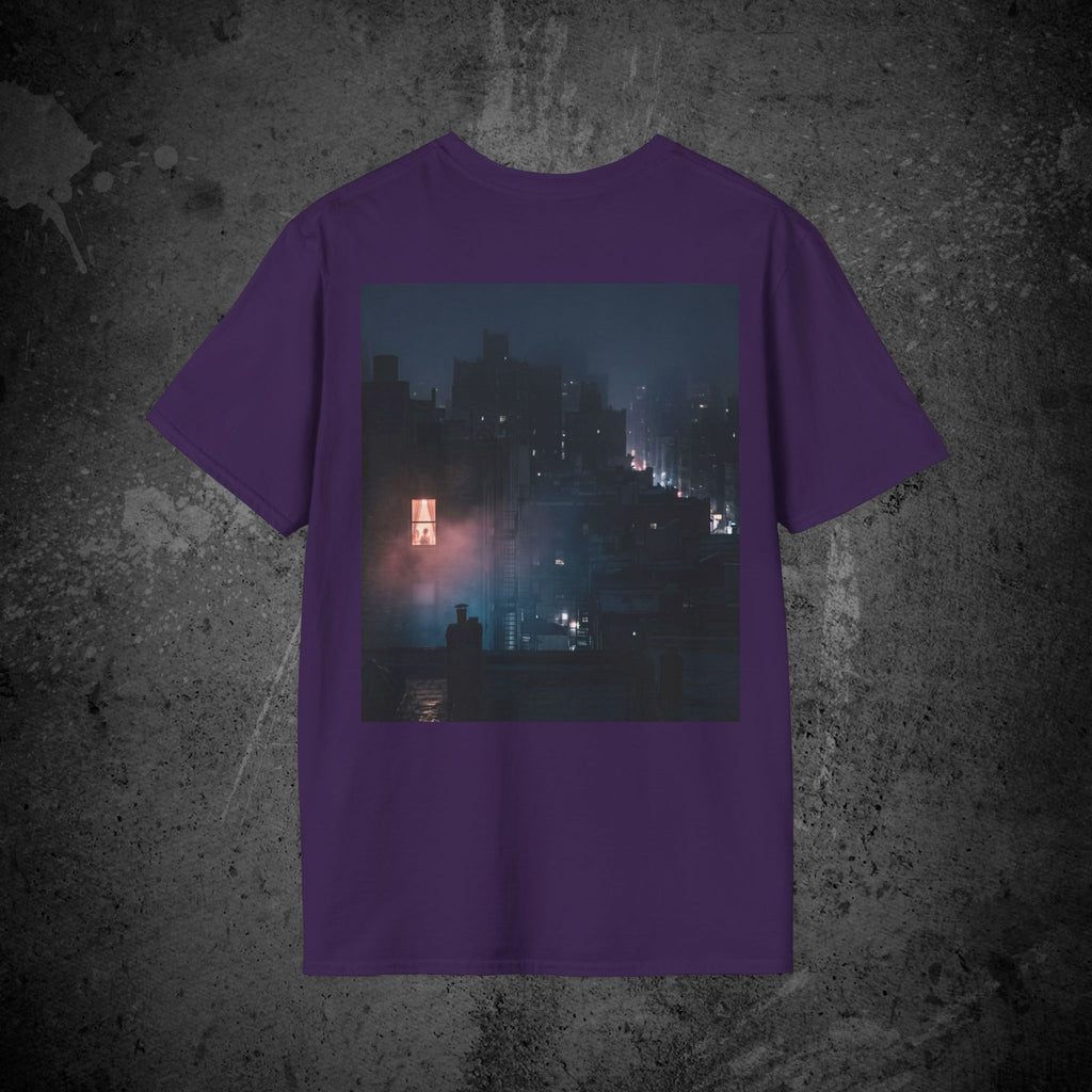 window light back print t-shirt — nostalgic minimalist streetwear tee
