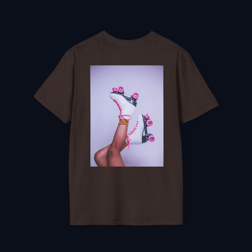 roller disco dreams back print t-shirt — nostalgic minimalist streetwear
