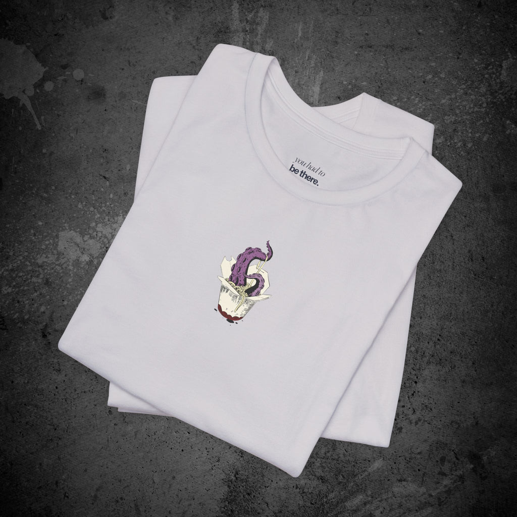 tentacle takeout printed t-shirt — nostalgic minimalist streetwear tee