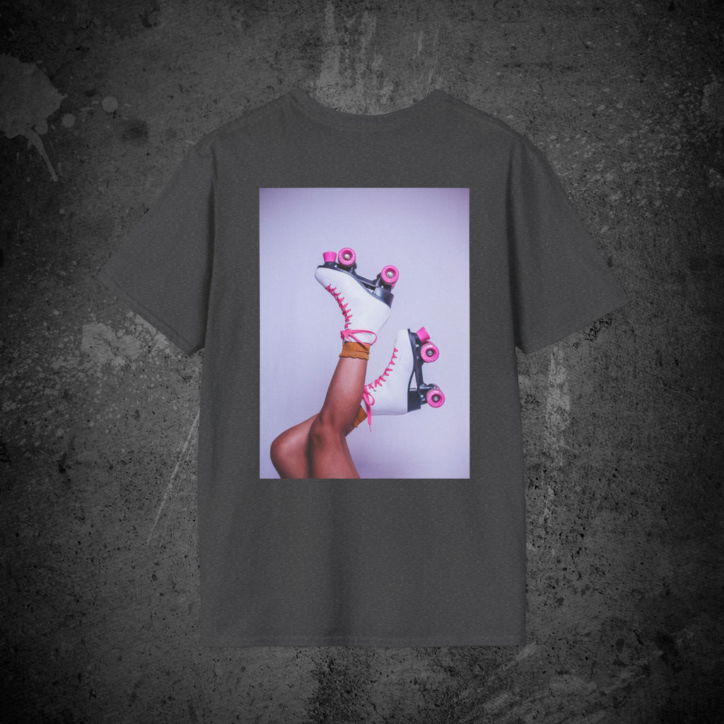 roller disco dreams back print t-shirt — nostalgic minimalist streetwear