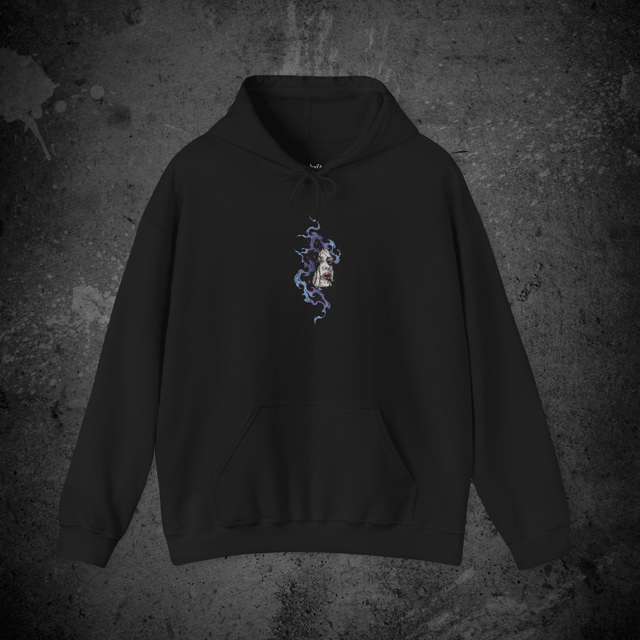 haunted portrait printed hoodie — nostalgic minimalist streetwear