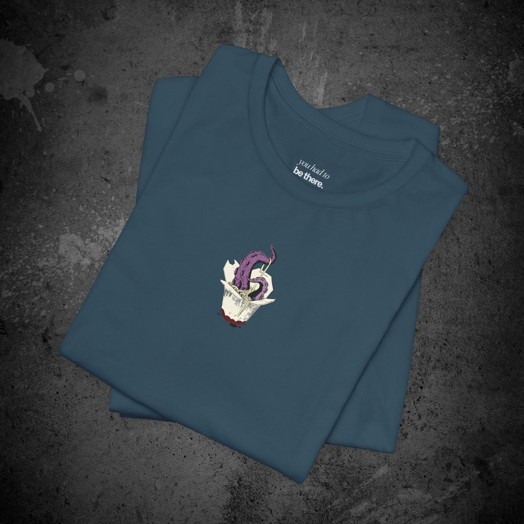 tentacle takeout printed t-shirt — nostalgic minimalist streetwear tee