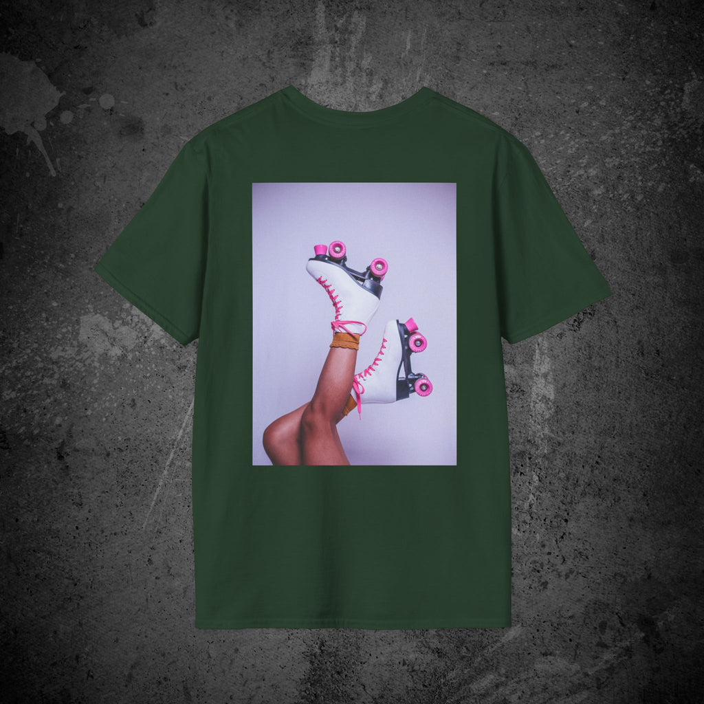 roller disco dreams back print t-shirt — nostalgic minimalist streetwear