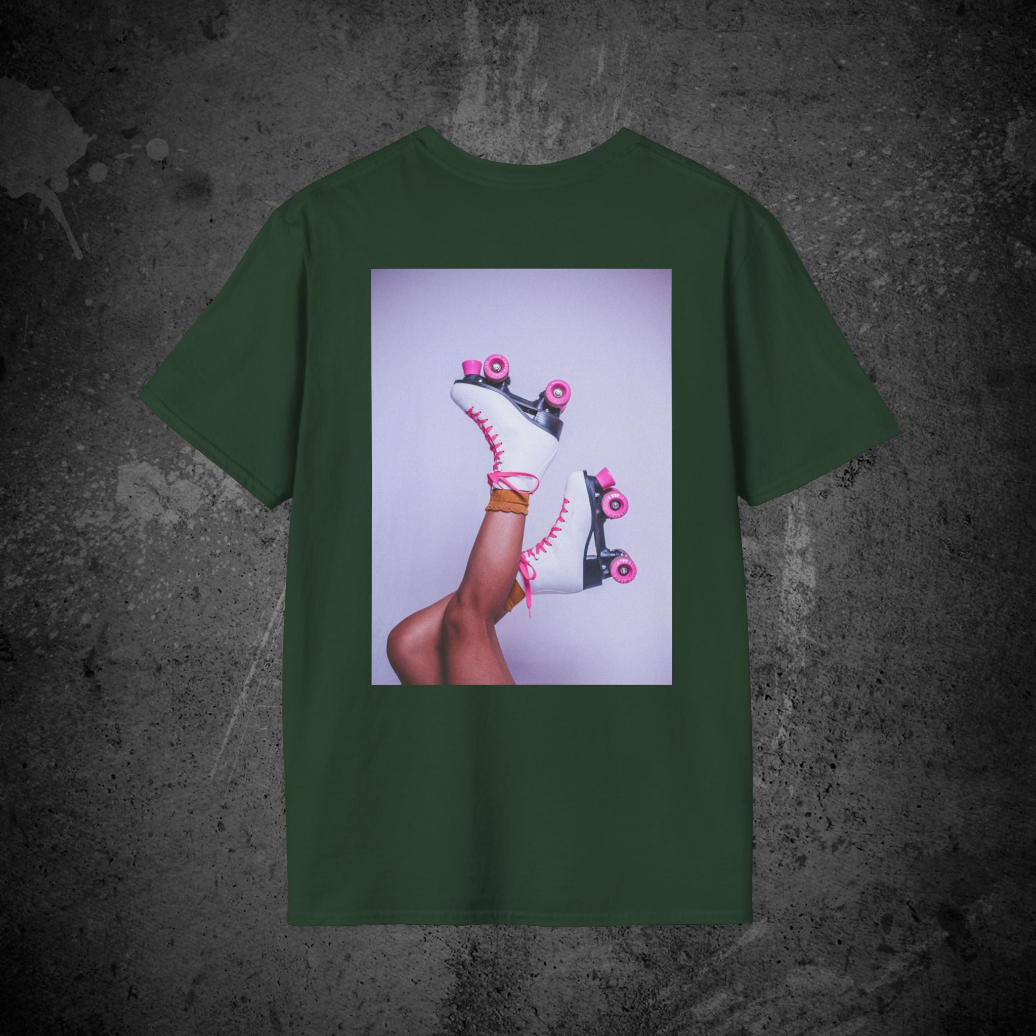 roller disco dreams back print t-shirt — nostalgic minimalist streetwear