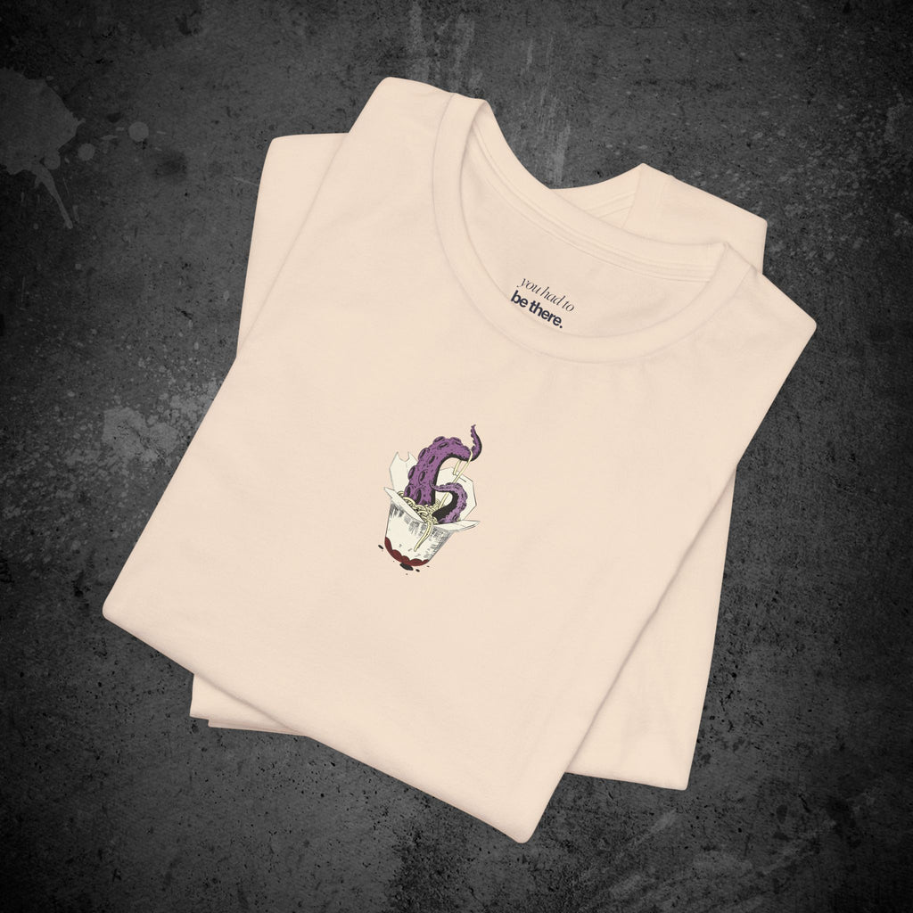 tentacle takeout printed t-shirt — nostalgic minimalist streetwear tee
