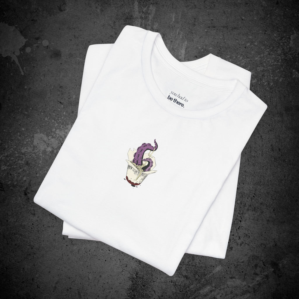 tentacle takeout printed t-shirt — nostalgic minimalist streetwear tee