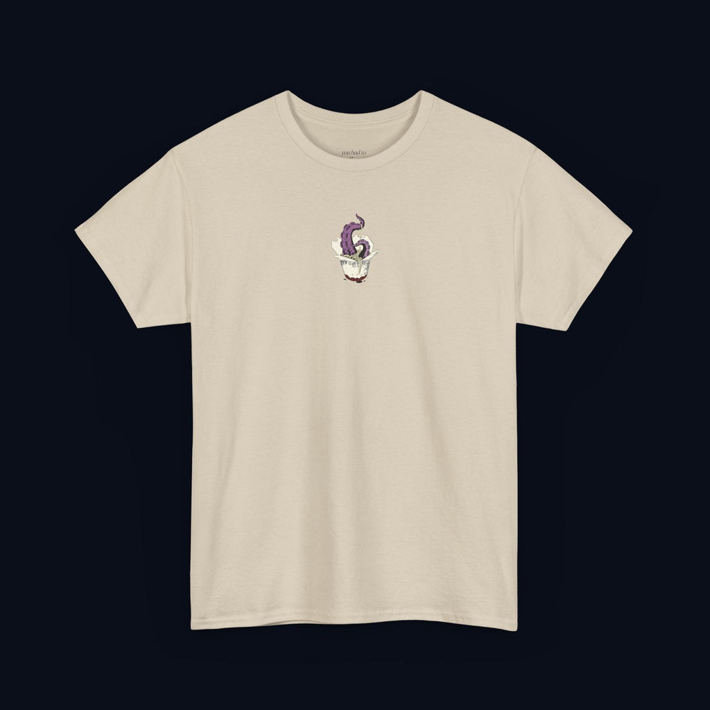 tentacle takeout printed t-shirt — nostalgic minimalist streetwear tee