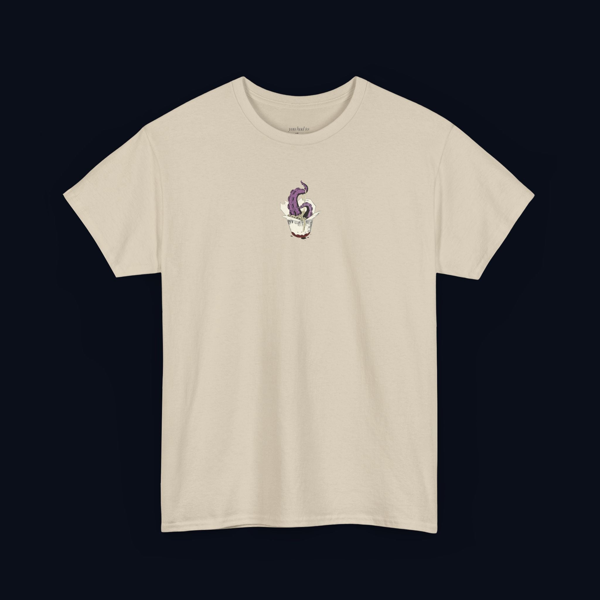 tentacle takeout printed t-shirt — nostalgic minimalist streetwear tee