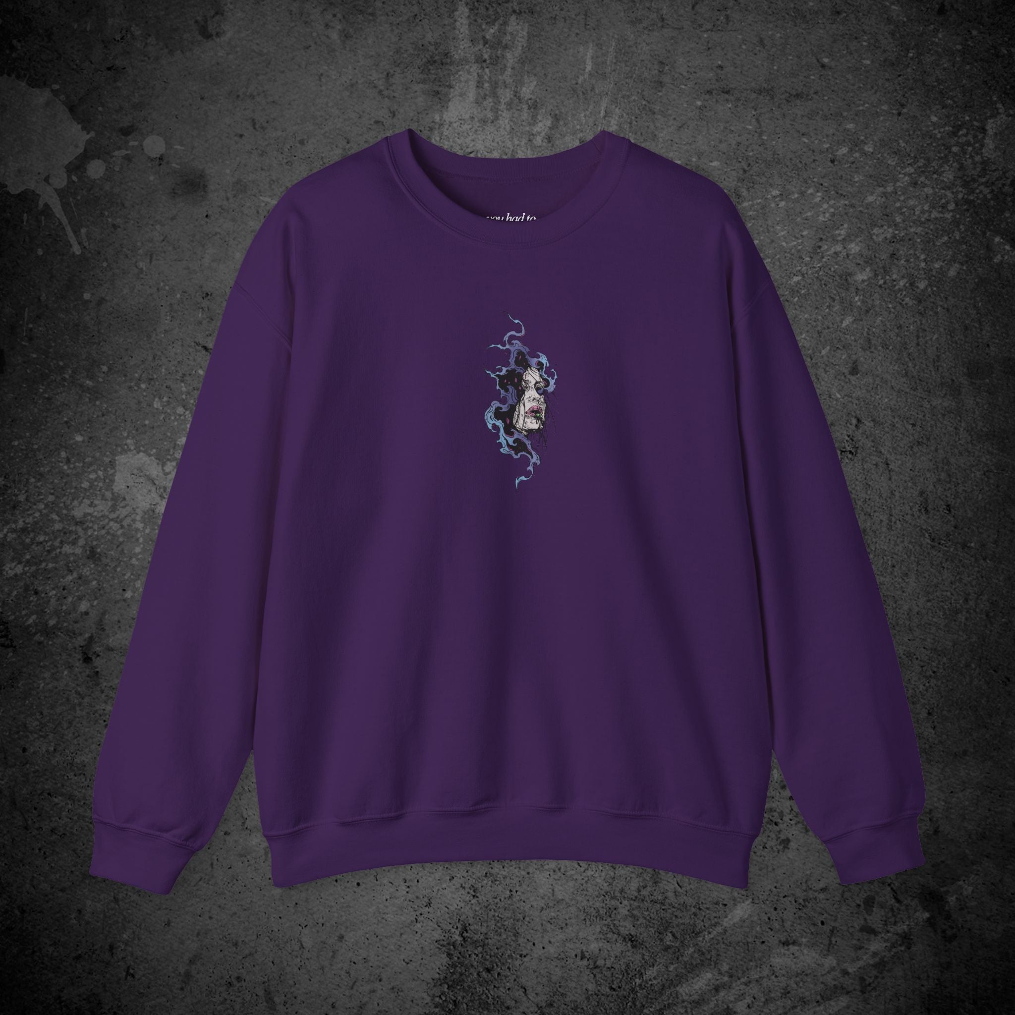 haunted portrait printed crewneck sweatshirt — nostalgic minimalist streetwear