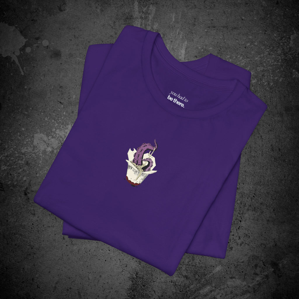 tentacle takeout printed t-shirt — nostalgic minimalist streetwear tee