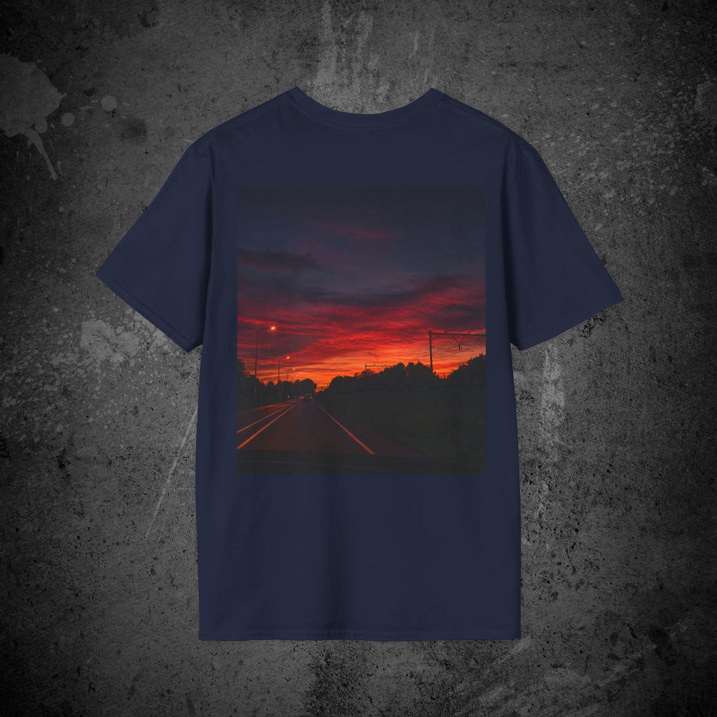 the long way home back print t-shirt — nostalgic minimalist streetwear