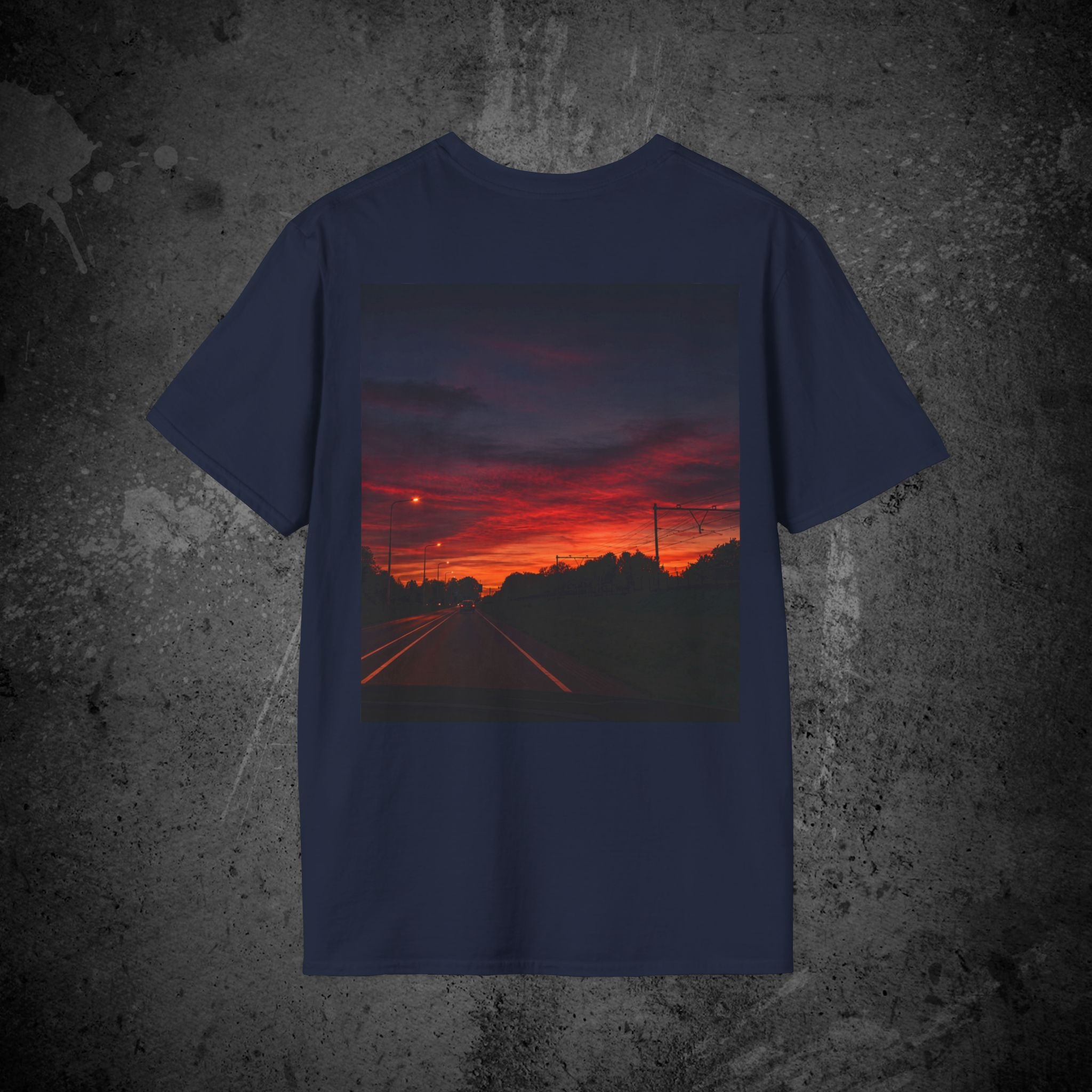 the long way home back print t-shirt — nostalgic minimalist streetwear