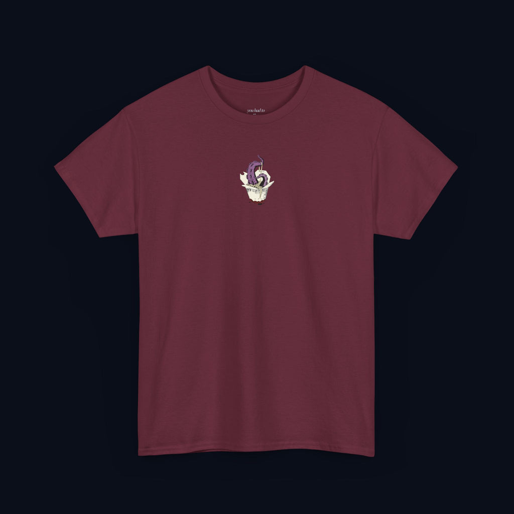 tentacle takeout printed t-shirt — nostalgic minimalist streetwear tee