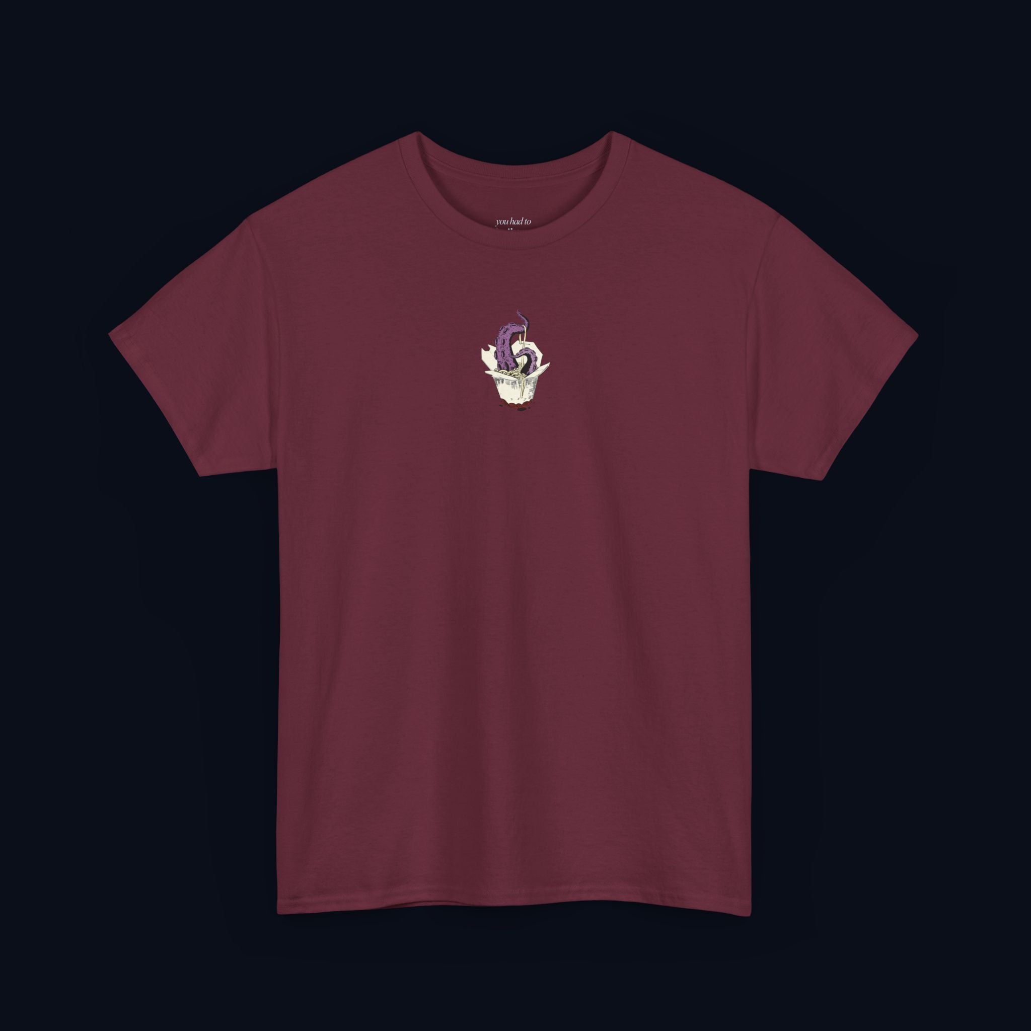 tentacle takeout printed t-shirt — nostalgic minimalist streetwear tee