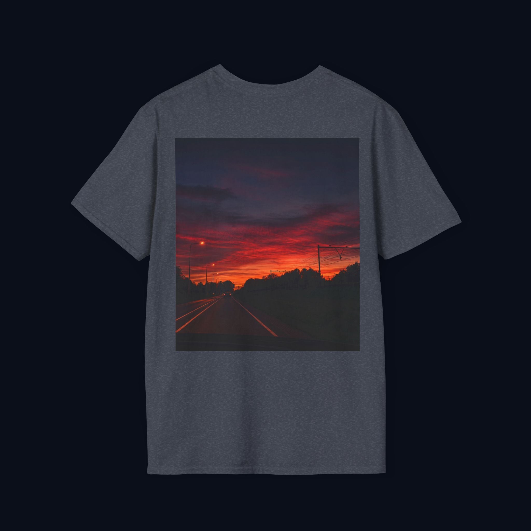 the long way home back print t-shirt — nostalgic minimalist streetwear