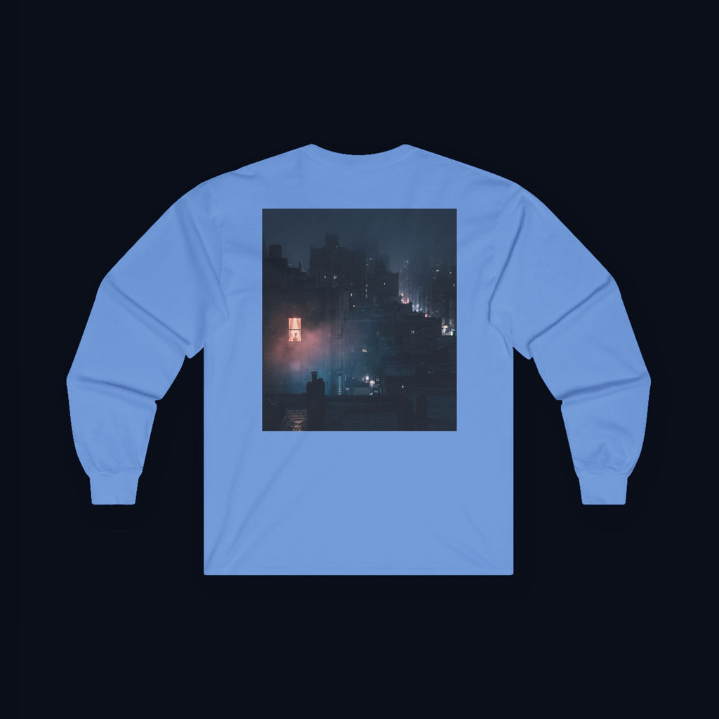 window light back print long sleeve t-shirt — nostalgic minimalist streetwear