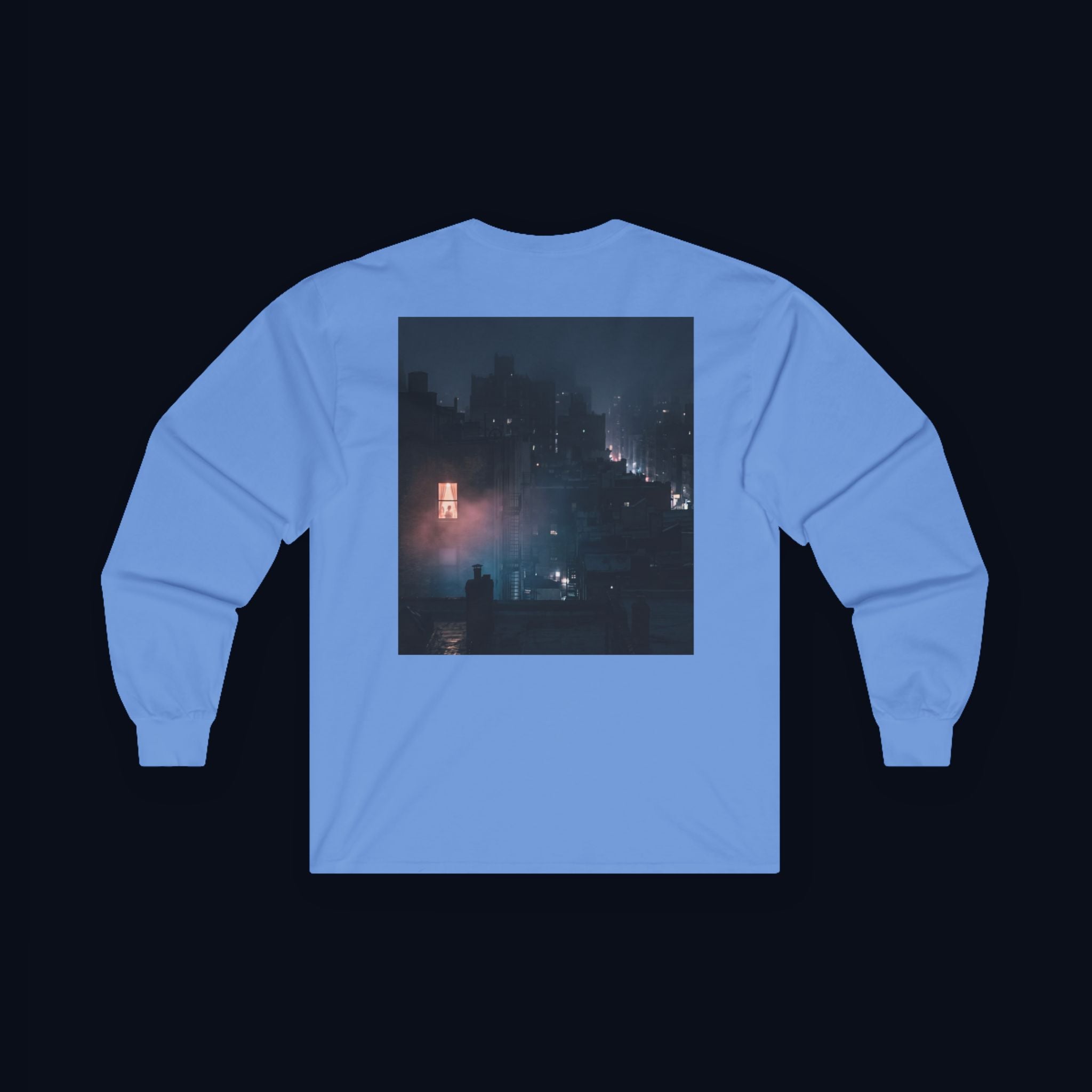 window light back print long sleeve t-shirt — nostalgic minimalist streetwear