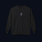 haunted portrait printed crewneck sweatshirt — nostalgic minimalist streetwear