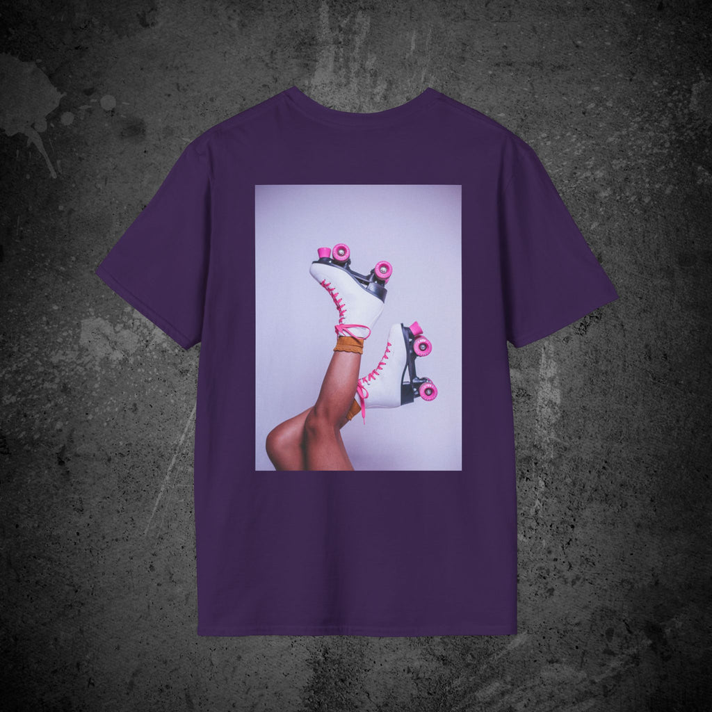 roller disco dreams back print t-shirt — nostalgic minimalist streetwear