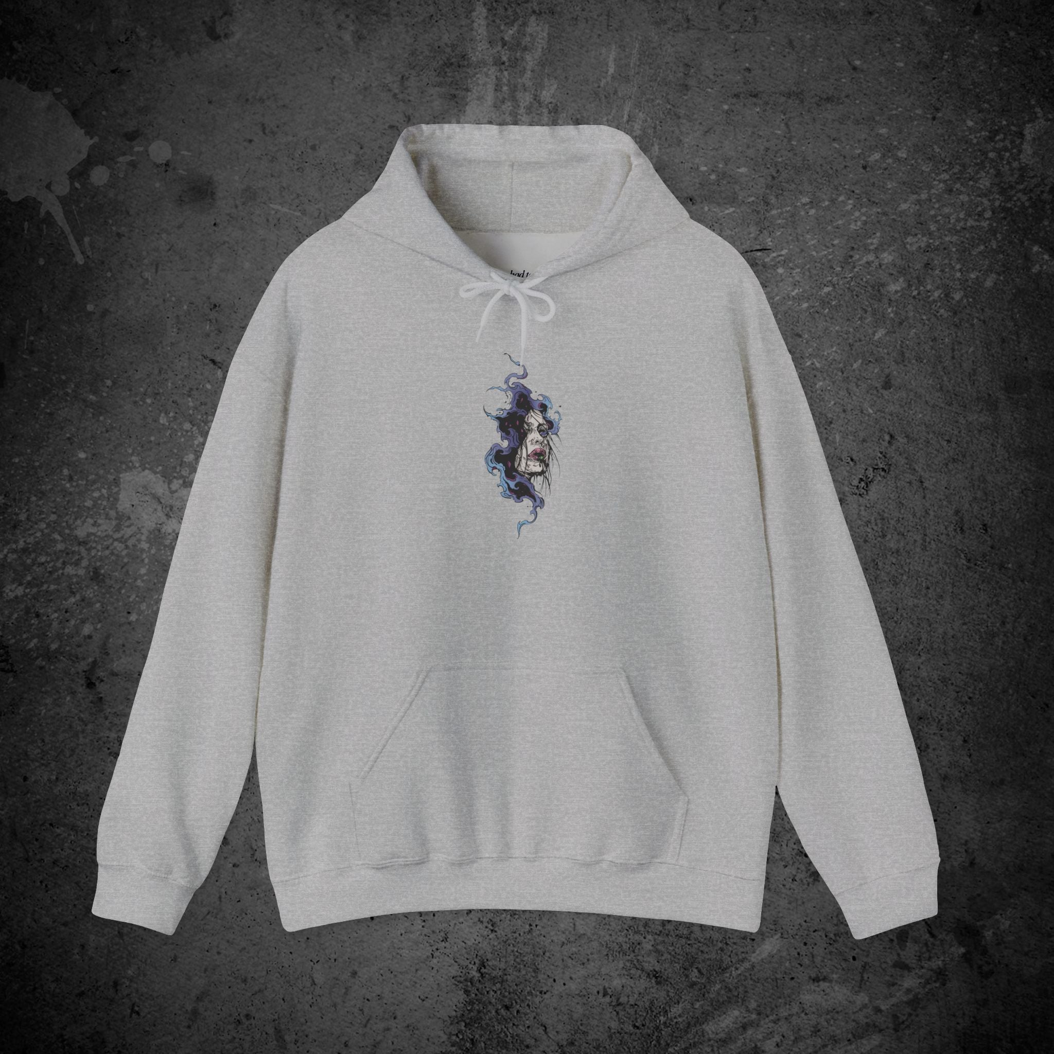 haunted portrait printed hoodie — nostalgic minimalist streetwear