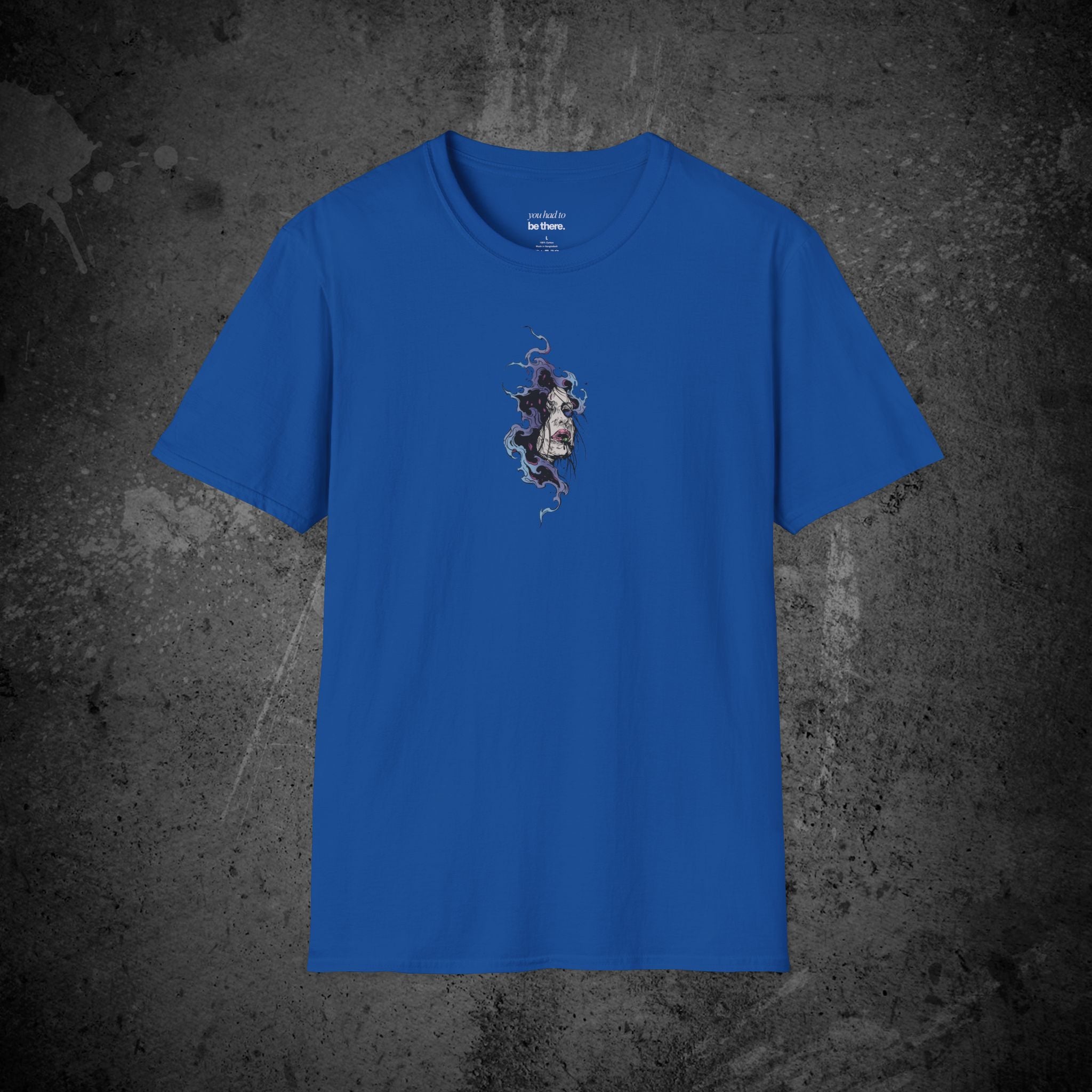 haunted portrait printed t-shirt — nostalgic minimalist streetwear tee