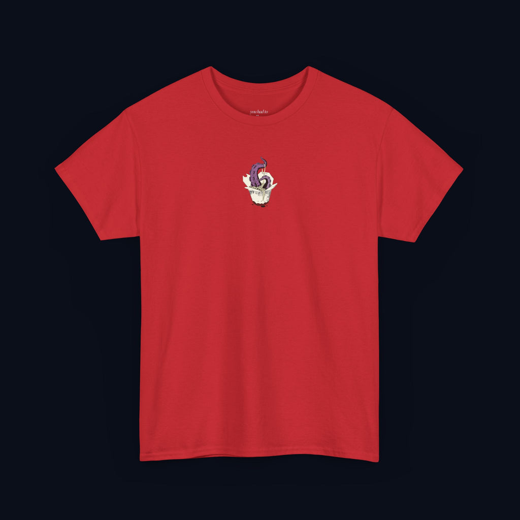 tentacle takeout printed t-shirt — nostalgic minimalist streetwear tee