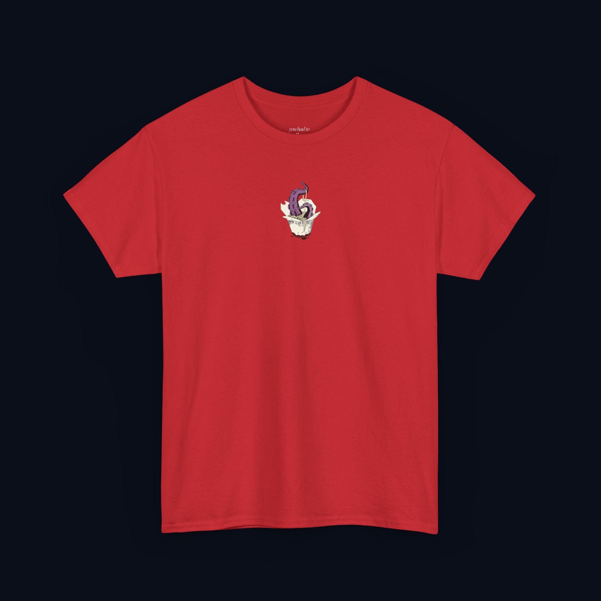 tentacle takeout printed t-shirt — nostalgic minimalist streetwear tee