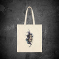 haunted portrait canvas tote bag — heavyweight nostalgic streetwear tote