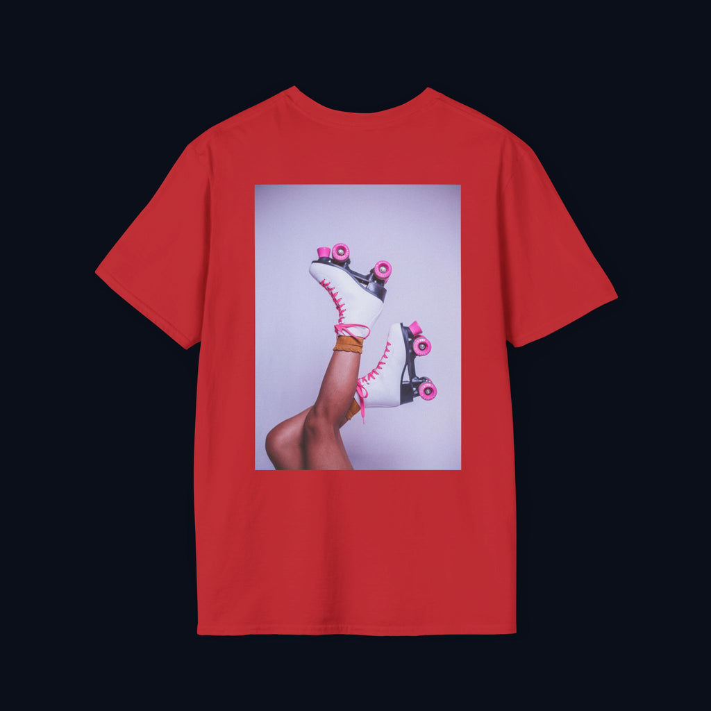 roller disco dreams back print t-shirt — nostalgic minimalist streetwear