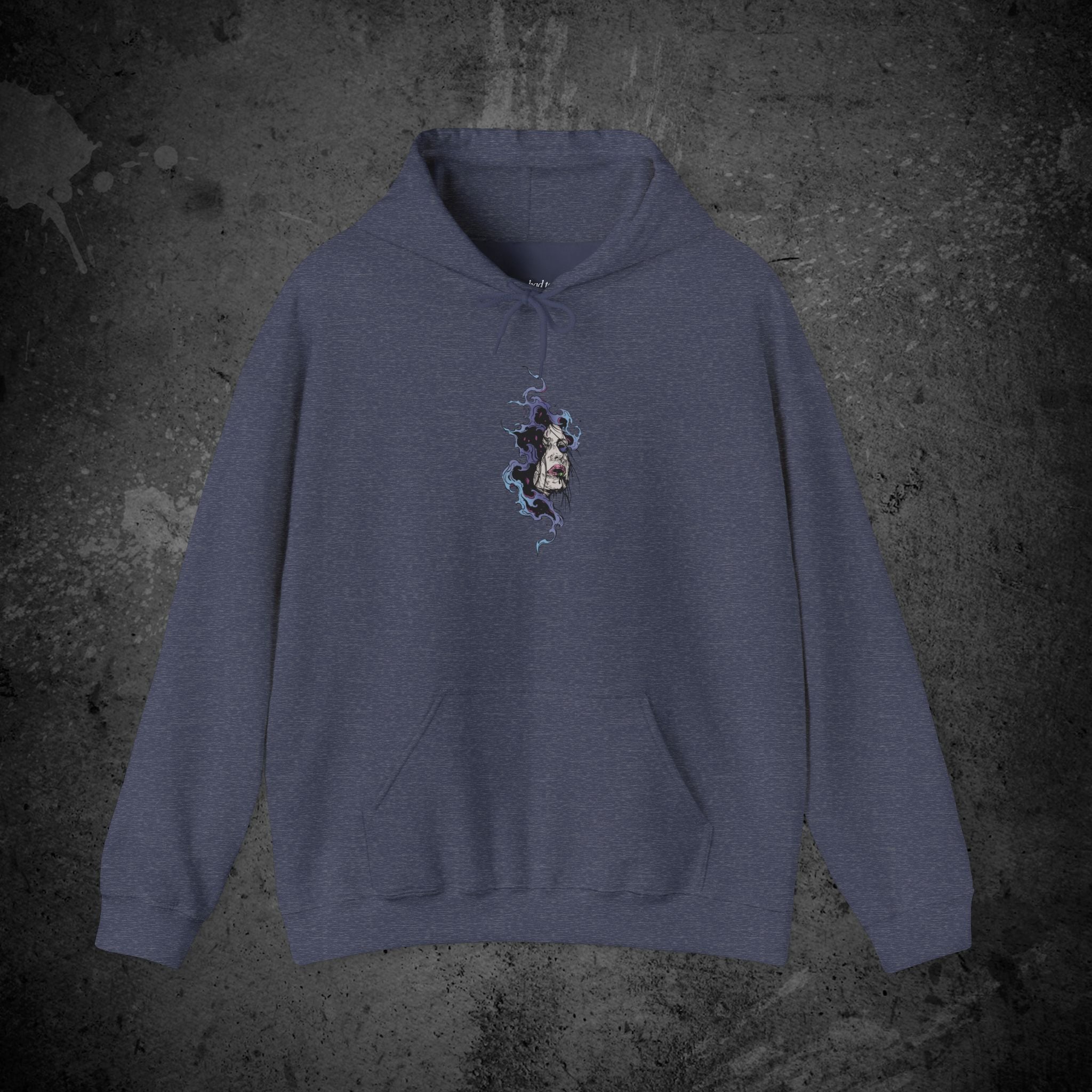haunted portrait printed hoodie — nostalgic minimalist streetwear