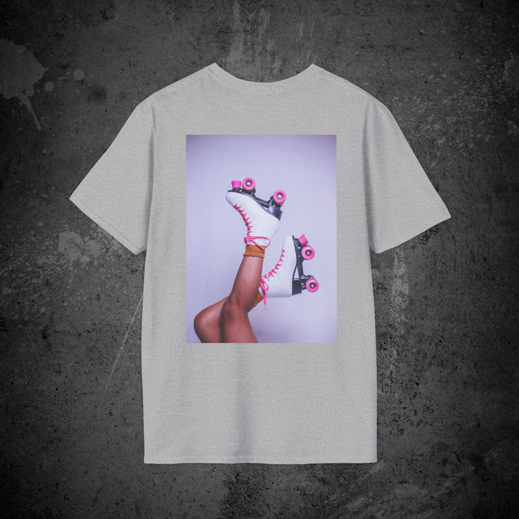 roller disco dreams back print t-shirt — nostalgic minimalist streetwear