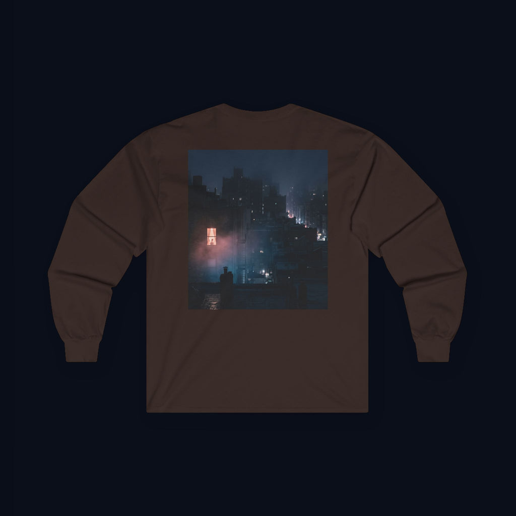 window light back print long sleeve t-shirt — nostalgic minimalist streetwear