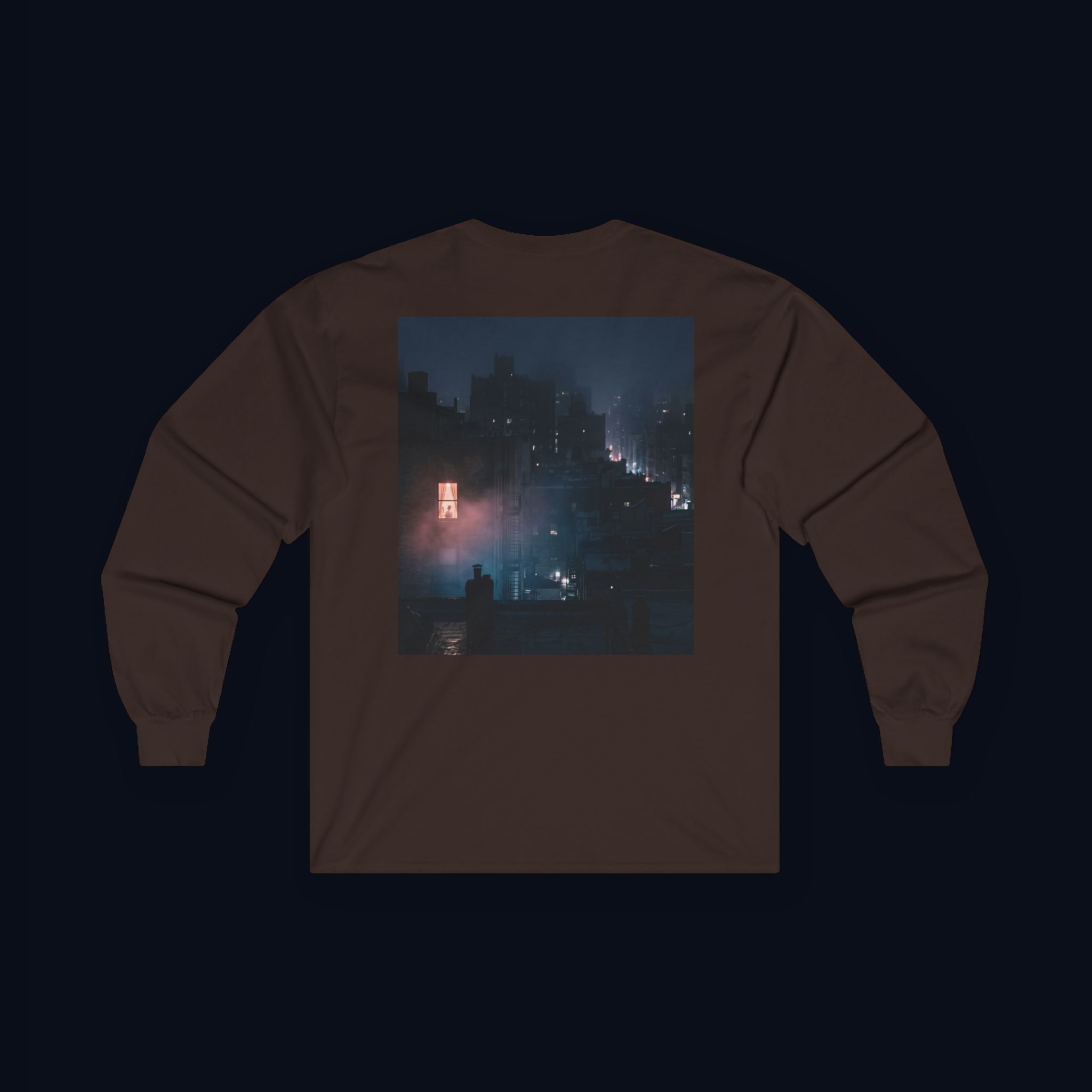 window light back print long sleeve t-shirt — nostalgic minimalist streetwear